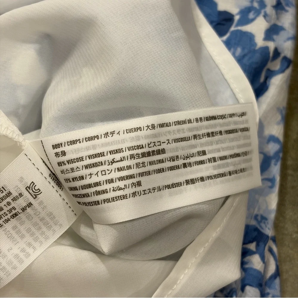 Abercrombie & Fitch Blue and White Floral Maxi Sundress Sz S Cottagecore Beach